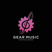 Ausrüstung Musik- Anmerkungen Industrie Logo Vorlage vektor