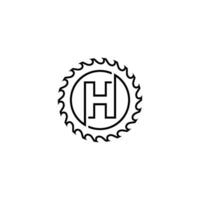 Brief h Logo Design Vorlage hölzern sah Symbol Konzept, Vektor Illustration.