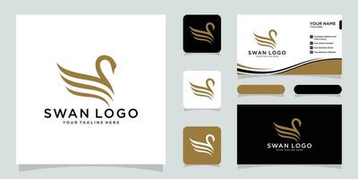 Schwan Logo Symbol Vektor Illustration Design Vorlage mit Geschäft Karte Design