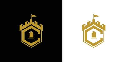 Vektor Illustration von Schloss Logo Design Emblem, Palast Logo, Festung Logo, Vektor Illustration