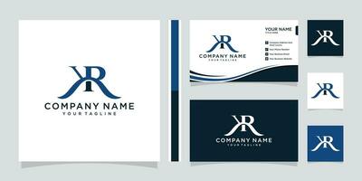 första brev kr eller rk typografi logotyp design vektor med företag kort design.