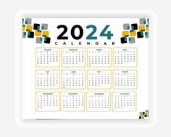 Vektor bunt 2024 Kalender Design