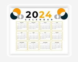 Vektor bunt 2024 Kalender Design