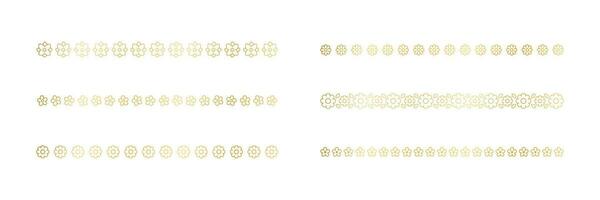 Gold Blumen- Trennzeichen Grenze, Text Teiler Satz. Linie Grenzen botanisch Luxus Design Element. vektor