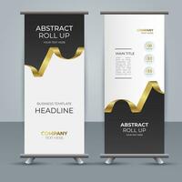 modern Geschäft rollen oben Banner Design mit golden Band vektor