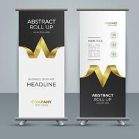 modern Geschäft rollen oben Banner Design mit golden Band vektor