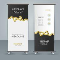 modern Geschäft rollen oben Banner Design mit golden Band vektor