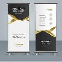 modern Geschäft rollen oben Banner Design mit golden Band vektor