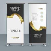 modern Geschäft rollen oben Banner Design mit golden Band vektor