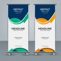 modern rollen oben Banner Vorlage mit abstrakt Design vektor