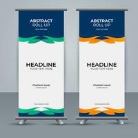 modern rollen oben Banner Vorlage mit abstrakt Design vektor