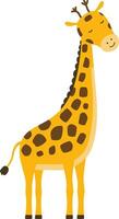 söt tecknad serie trendig design giraff. afrikansk djur- vilda djur och växter vektor illustration ikon.