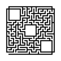 abstraktes quadratisches Labyrinth. Spiel für Kinder. Puzzle für Kinder. Labyrinth Rätsel. flache Vektorillustration lokalisiert auf weißem Hintergrund. mit Platz für Ihr Bild. vektor