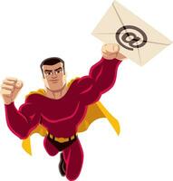 Superheld fliegend Email vektor