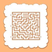 abstraktes quadratisches Labyrinth. Spiel für Kinder. Puzzle für Kinder. den richtigen Weg finden. Labyrinth Rätsel. flache Vektorillustration lokalisiert auf farbigem Hintergrund. vektor