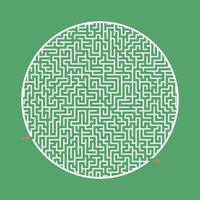 schwieriges rundes Labyrinth. Spiel für Kinder und Erwachsene. Puzzle für Kinder. Labyrinth Rätsel. flache Vektorillustration lokalisiert auf farbigem Hintergrund. vektor