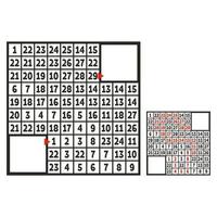 mathematisches quadratisches Labyrinth. Spiel für Kinder. Puzzle für Kinder. das Studium der Zahlen. Labyrinth Rätsel. flache Vektorillustration lokalisiert auf weißem Hintergrund. mit Antwort. mit Platz für Ihr Bild. vektor