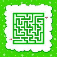 Farbe quadratisches Labyrinth. Spiel für Kinder. Puzzle für Kinder. ein Eingang, ein Ausgang. Labyrinth Rätsel. flache Vektorillustration lokalisiert auf feenhaftem Hintergrund. vektor