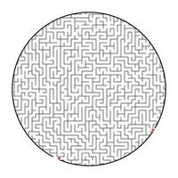 schwieriges rundes Labyrinth. Spiel für Kinder und Erwachsene. Puzzle für Kinder. Labyrinth Rätsel. flache Vektorillustration lokalisiert auf weißem Hintergrund. vektor