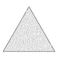 schwieriges dreieckiges Labyrinth. Spiel für Kinder und Erwachsene. Puzzle für Kinder. ein Eingang, ein Ausgang. Labyrinth Rätsel. flache Vektorillustration lokalisiert auf weißem Hintergrund. vektor