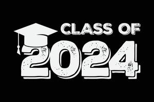 klass av 2024 skjorta senior gradering 2024 t-shirt design vektor