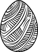 påsk ägg ikon med glimt, enkel påsk ägg traditionell med vågig linje mönster symbol vektor tecken, platt svart silhuett på vit bakgrund. ai genererad illustration.