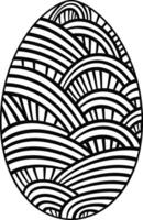 påsk ägg ikon med glimt, enkel påsk ägg traditionell med vågig linje mönster symbol vektor tecken, platt svart silhuett på vit bakgrund. ai genererad illustration.