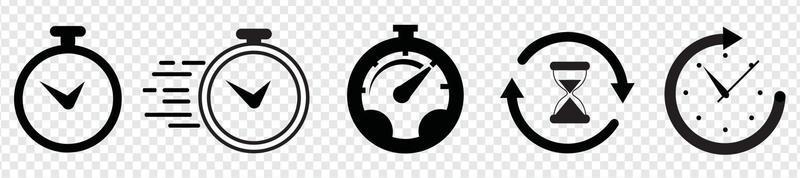 Timer-Symbol auf transparentem Hintergrund. Stoppuhr-Symbol. Countdown-Timer-Vektor-Illustration vektor