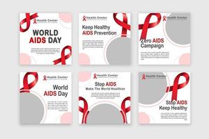 World Aids Day Social Media Post Mall vektor