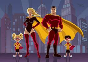 superhjälte familj 2 vektor