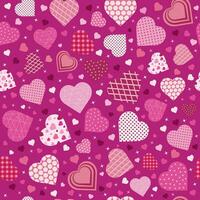 Hintergrund mit Herzen im Patchwork Stil. Valentinstag Tag. Muster auf das Swatch Tafel. vektor