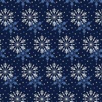 fallen Schneeflocken auf ein Blau Hintergrund. Winter Schneefall Hintergrund. Winter Design zum Drucke. Muster im das Stichprobe Tafel. vektor