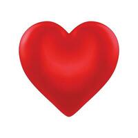 Vektor glänzend 3d Herz auf Weiß Hintergrund. glücklich Valentinstag Tag Gruß Vorlage