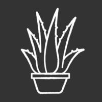 Zimmerpflanze Kreideweiß Symbol auf schwarzem Hintergrund vektor