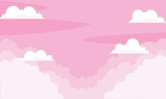 vektor rosa Färg himmel bakgrund med moln design