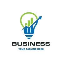Investition Beratung Unternehmen Logo mit Illustration von ein Licht Birne und Pfeile. geeignet zum Ihre Design brauchen, Logo, Illustration, Animation, usw. vektor