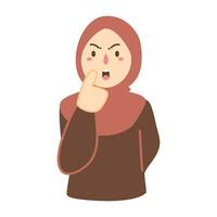 Hijab Frauen mit schockiert Ausdruck vektor