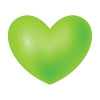 vektor grön hjärta isolerat på vit bakgrund