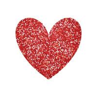 vektor lugg av glitter i röd Färg med hjärta form