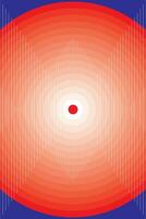 abstrakt von ein Gradient Kreis mit Weiß Linie und rot Punkt im das Mitte auf tief Blau Hintergrund. vektor