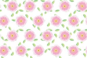 illustration av rosa reste sig blomma med löv på vit bakgrund vektor