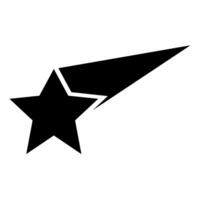 vektor silhuett av en skytte stjärna med ett stor svart spår på en vit bakgrund. lämplig för logotyper handla om Plats objekt meteoroider, kometer, asteroider. illustration av faller himmelsk kroppar.