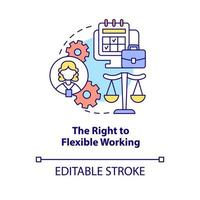 Recht auf flexibles Arbeitskonzept-Symbol vektor