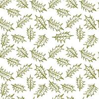 Weihnachten Stechpalme Blätter nahtlos Muster vektor