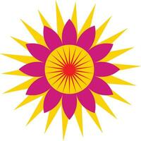 Sonne mit Blume Mandala Design zum Dekoration und Entwerfen vektor