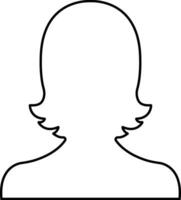 användare profil, person ikon i linje isolerat på lämplig för social media kvinnor profiler, skärmsläckare skildrar kvinna ansikte silhuetter vektor för appar hemsida