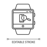 Finden Sie das lineare Symbol der Telefon-Smartwatch-Funktion vektor