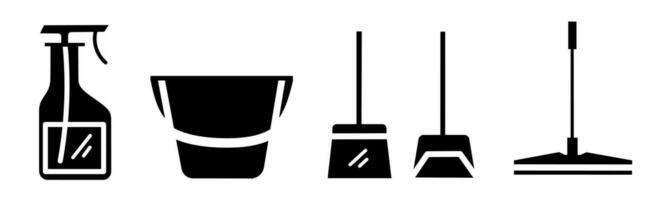 Hygiene Ausrüstung Symbol Sammlung. ein Illustration von ein schwarz Hygiene Ausrüstung Symbol. Lager Vektor. vektor