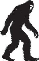 minimal Bigfoot Tier Vektor Silhouette schwarz Farbe Weiß Hintergrund 9