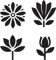 minimal Blume Symbol Vektor Silhouette schwarz Farbe Weiß Hintergrund 9